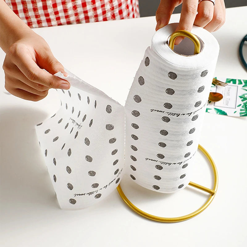 porte rouleau papier argenté doré minimaliste moderne pois noirs texturé zigzag autoportant