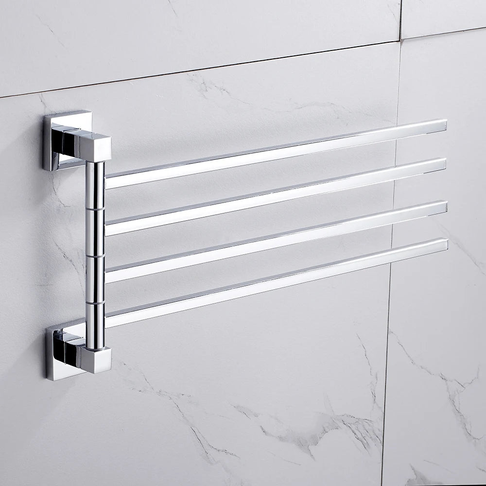 porte serviettes mural chrome acier inoxydable moderne barres rotatives fixations vis