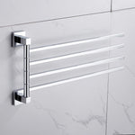 porte serviettes mural chrome acier inoxydable moderne barres rotatives fixations vis