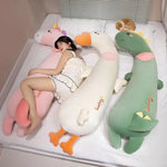 coussin forme animale mignon texture douce blanc orange vert rose cartoon 160cm