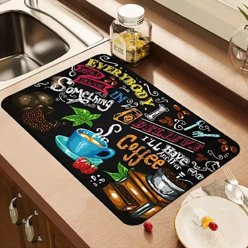 tapis cuisine moderne gris noir antidérapant adhésif 20x30cm 30x40cm 40x60cm 60x80cm