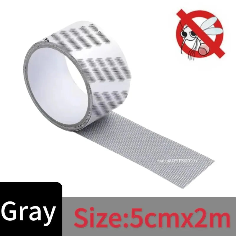 ruban adhésif maille fine réparation moustiquaire fenêtre porte anti insecte autocollant blanc