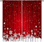 rideau festif rouge étoiles flocons opacité moderne décoration intérieure hiver