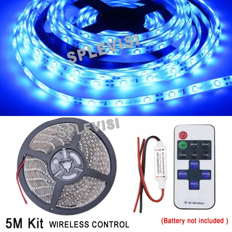 ruban led 5m blanc moderne étanche 12v télécommande clips vis