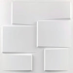 panneau mural moderne blanc triangles géométriques adhésif décoration intérieure relief PVC