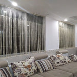 rideau franges or brillantes moderne fenêtre française semi transparent chambre maison