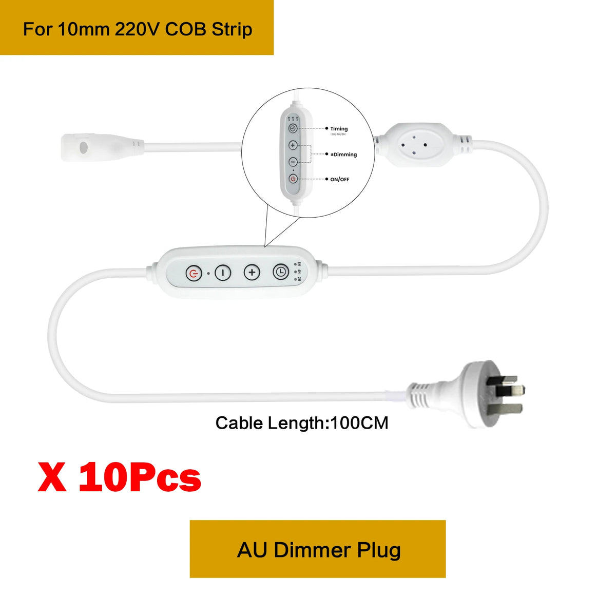 adaptateur led commutateur atténuation blanc moderne câble puissance 100cm prises eu uk us