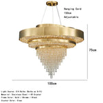lustre doré cristal transparent moderne élégant suspension cristal chambre salon