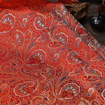 tissu brocart floral rose clair rouge vert bleu fleurs classique 100 polyester 75cm DIY