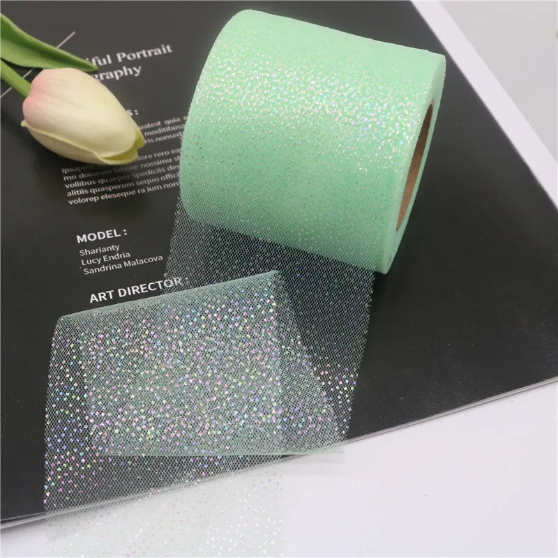rubans tulle pailletés couleurs blanc rose beige vert bleu noir rouge semi opaques élégants