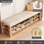 tabouret rangement chaussures bois naturel moderne minimaliste coussin rembourré étagère entrée multifonction adultes seniors