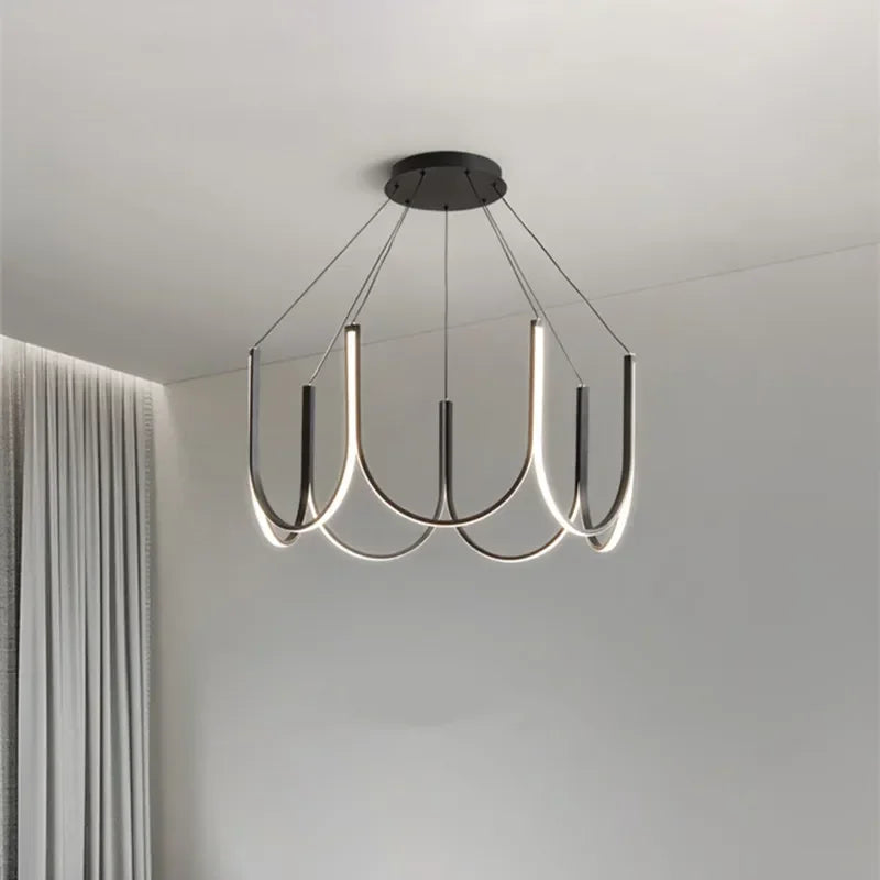 suspension lumineuse moderne or noir blanc ampoules led minimaliste contemporain semi encastrée certifications ul