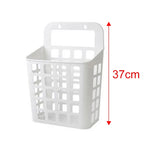 panier linge gris blanc perforé moderne rangement crochet adhésifs chambre salon