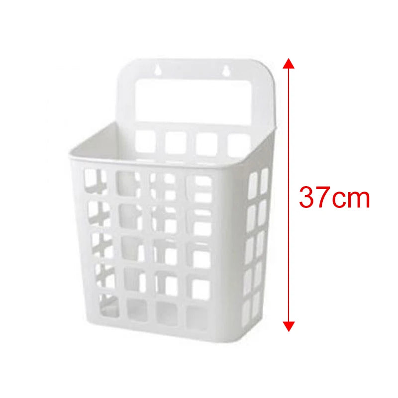 panier linge gris blanc perforé moderne rangement crochet adhésifs chambre salon