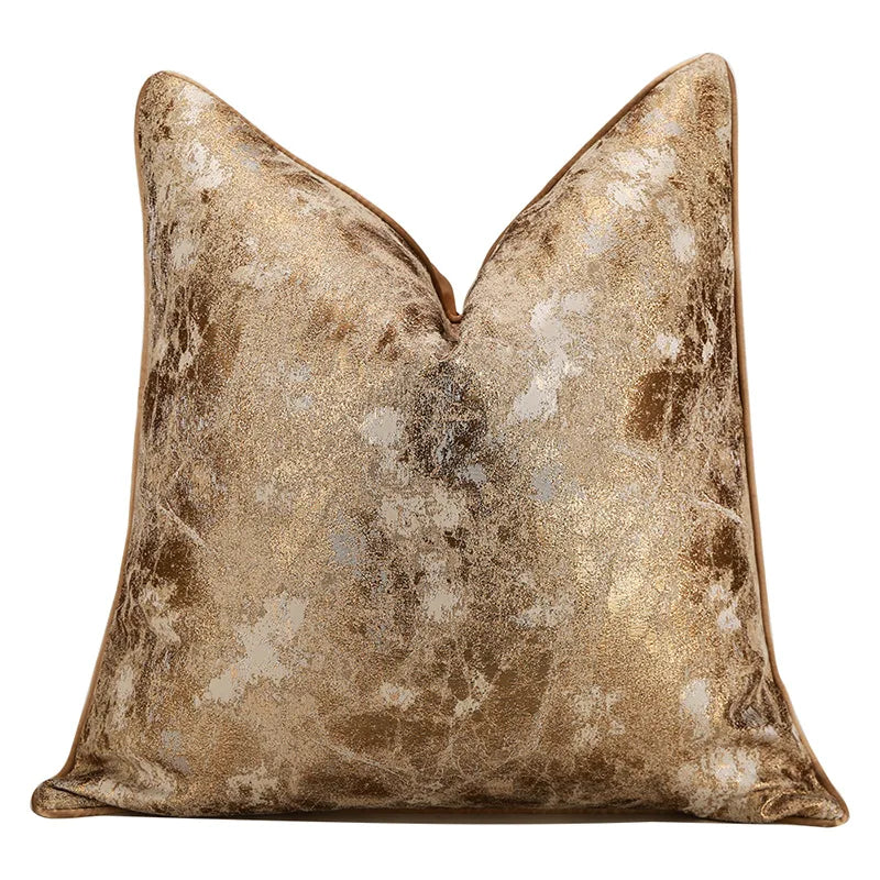 housse coussin doré contemporain polyester carré 50x50 45x45 30x50cm sofa décoration chambre voiture