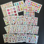 sticker decoratif multicolore coeur etoile brillant adhesif fleur ruban decor scene festive individuel pack