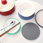tapis table silicone réseau hexagonal bleu clair rose gris moderne antidérapant résistant taches cuisine