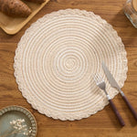 placemats tissés spirale beige noir vert rustique opaques table cuisine