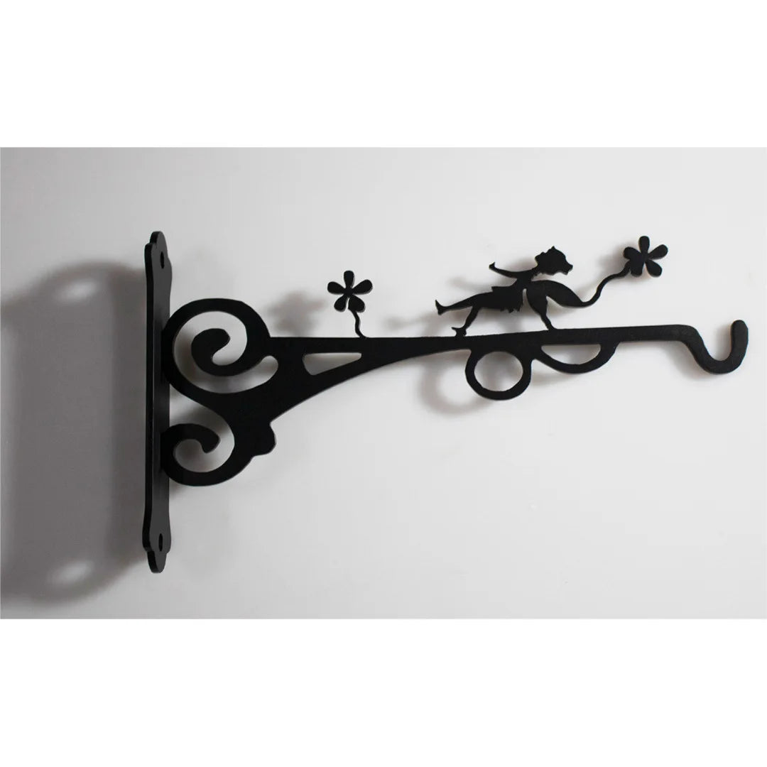 support mural décoratif artisanal oiseaux branches motifs floraux vintage équerre suspendue pot fleur balcon