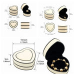 boîtes bijoux coeurs velours blanc noir rouge élégantes portables rangement cadeaux domestiques