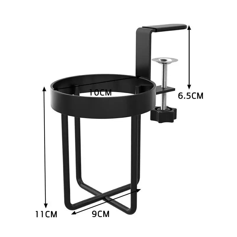 porte gobelet clip métallique ajustable rangement boisson moderne noir blanc minimaliste