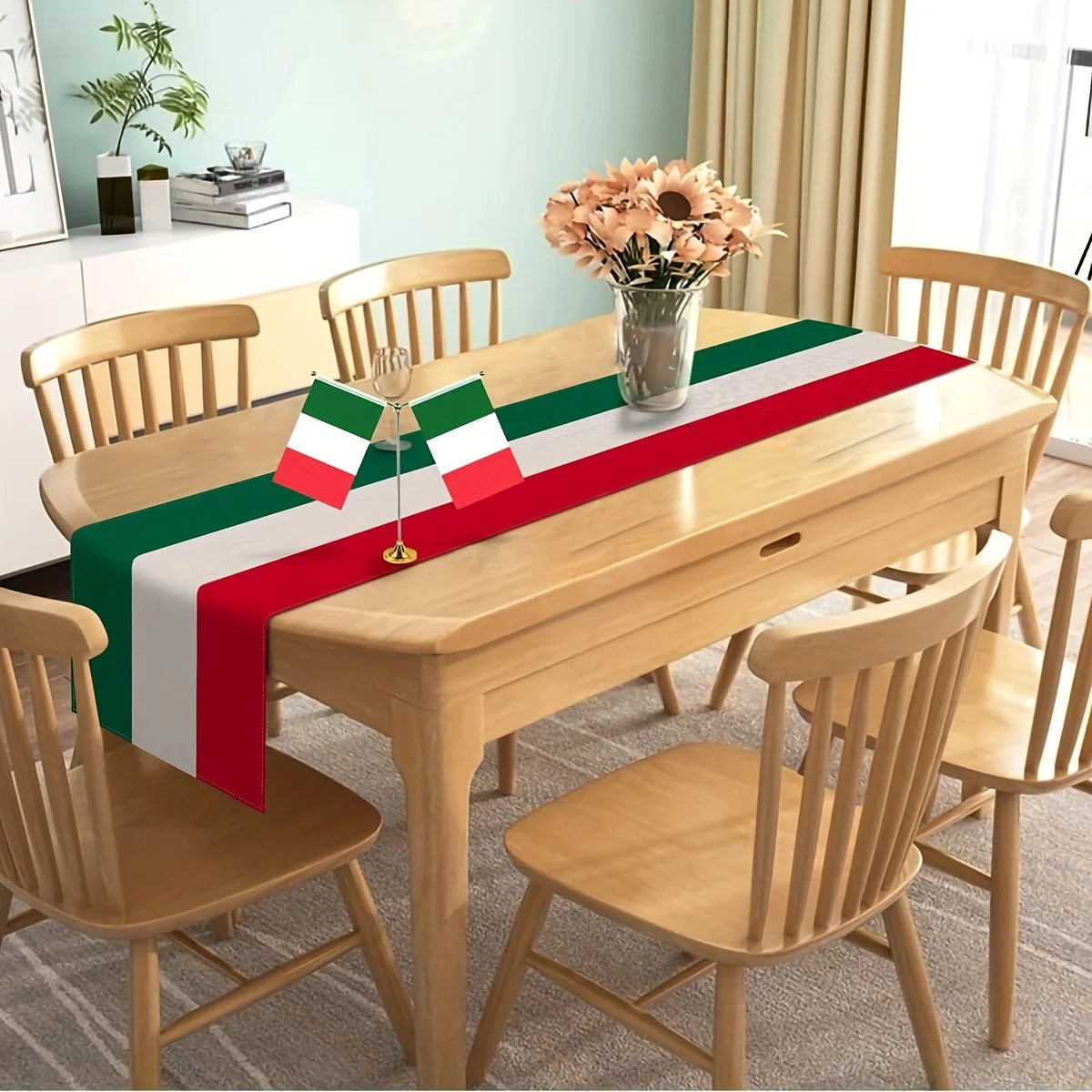 nappe décorative drapeau italien vert blanc rouge table festive polyester