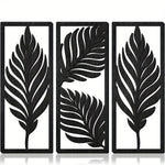 plaque murale bois feuilles stylisées marron noir vintage boho chic crochets gravure