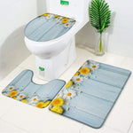 ensemble tapis bain salle bain rouge fleurs roses motif moderne coton doux décoratif