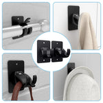 supports adhésifs rideaux vis fixations murales noirs modernes tiges incluses facile