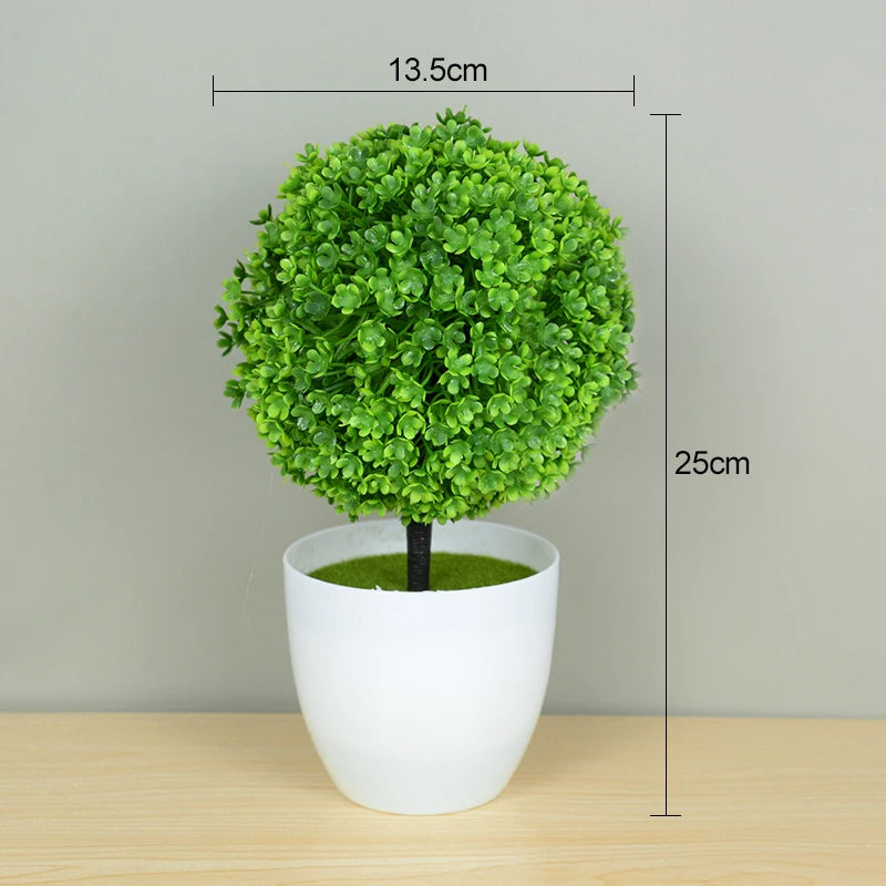 petit bonsaï artificiel plante pot blanc décoratif maison jardin fleurs roses vertes
