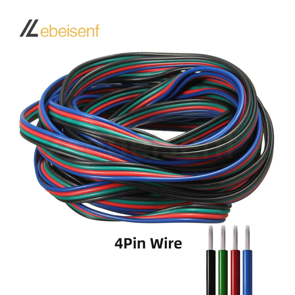 câbles électrique couleur multiple 22AWG 5m 10m led rgb cct diy cuisine éclairage