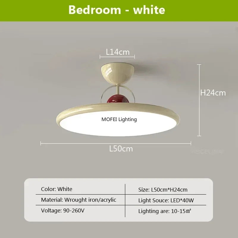 lampe moderne ronde acrylique vert blanc rouge 50h24cm led