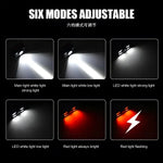 lampe frontale rechargeable led noir orange six modes clip moderne pratique camping pêcheextérieurusbcharger