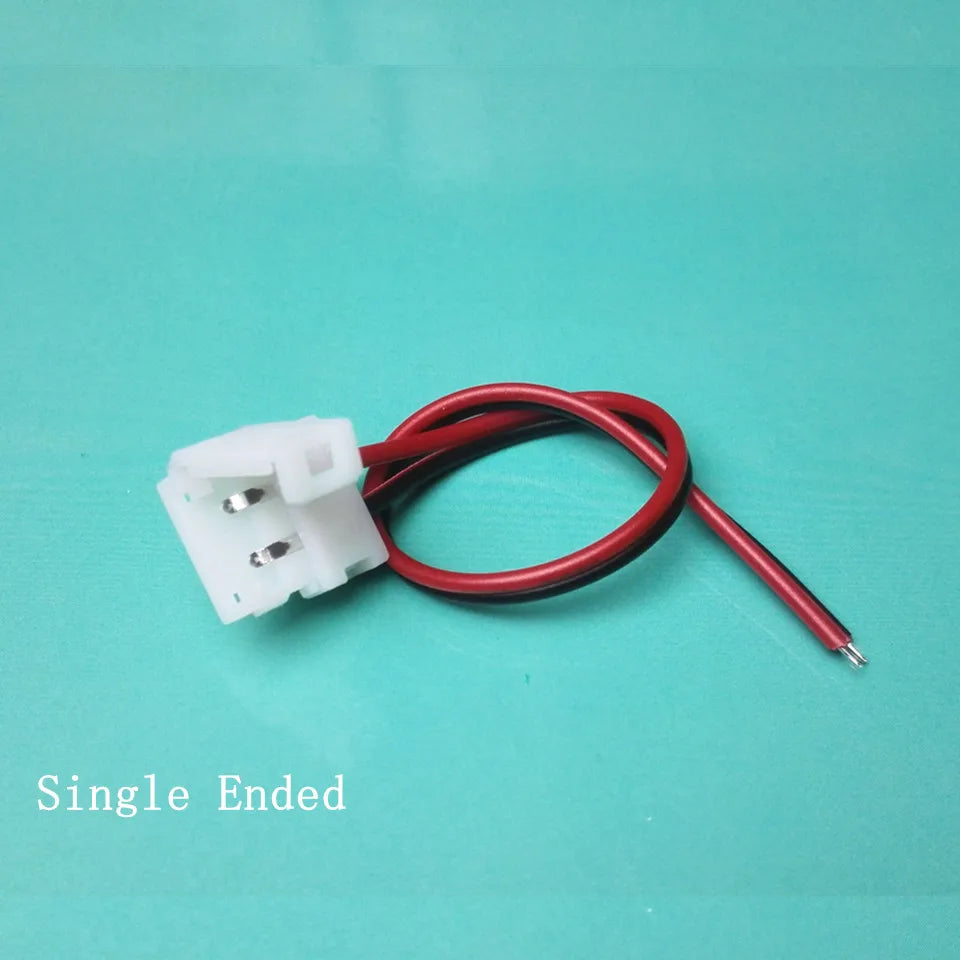 connecteur câble ruban led 8mm 10mm broches blanc rouge noir adhésif