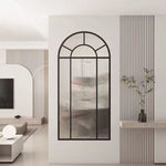 miroir mural panneau décoratif verre mat géométrique noir blanc classique moderne chambre coucherDecorationMurale