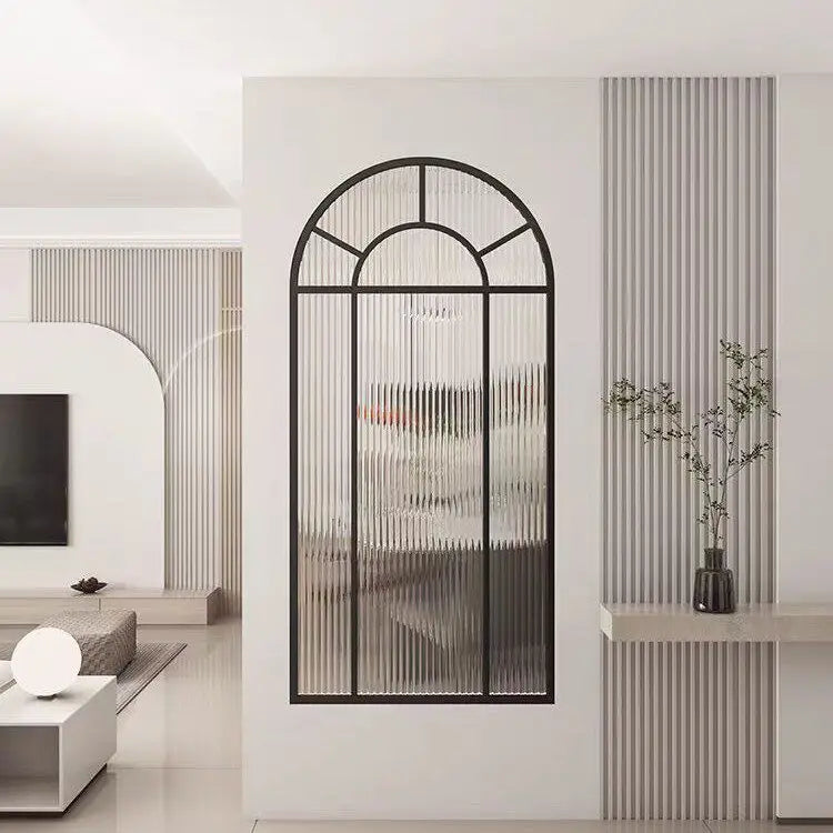 miroir mural panneau décoratif verre mat géométrique noir blanc classique moderne chambre coucherDecorationMurale