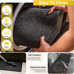 tapis d'entrée noir texture granulée moderne antidérapant polypropylène polyester 40cm 60cm