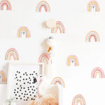 stickers muraux arc ciel multicolores enfants decoration moderne vinyle