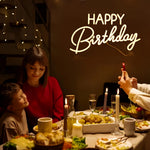 décoration murale néon lumineux HAPPY Birthday transparent moderne câble USB included adjustable switch