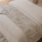 drap lit imprimé floral éléphants beige clair classique maison décoration chambre polyestère Jacquard confortable