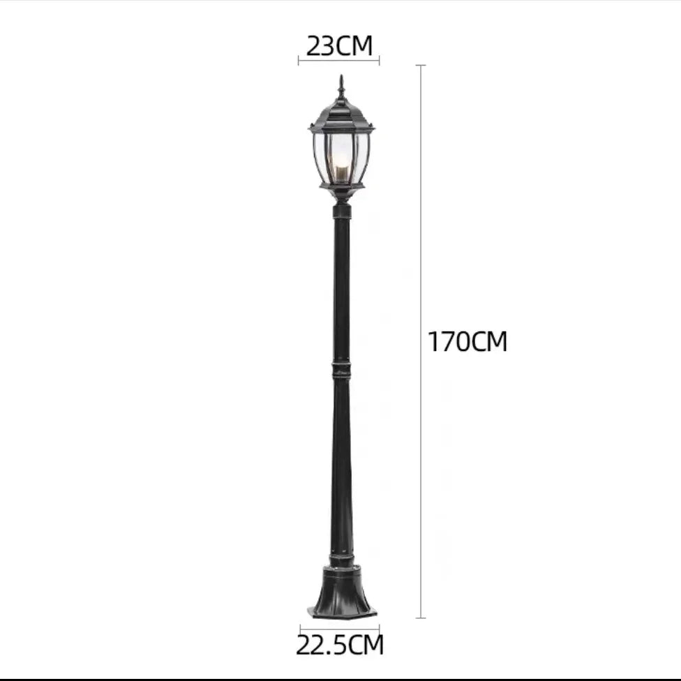 lampe rue industrielle extérieure led ip65 étanche noir classique verre transparentfluxlumineuxbas