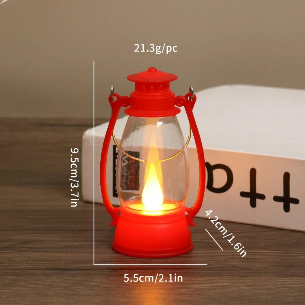 lanterne vintage transparente bougie led ornoements noel anneaux metalliques effet metallique robuste