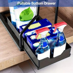 étagère sous vasque noire coulissante moderne crochets tasse couvercles anti poussière