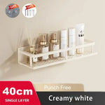 étagère murale blanche moderne adhésive étages rangement salle bain produits cosmétiques 30cm 40cm