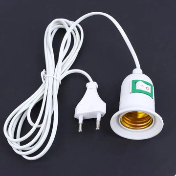 support lampe câble blanc interrupteur douille e27 prise industrielle utilitaire 10 mètres