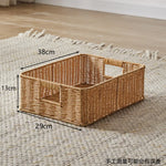 panier rangement rotin marron clair rustique salle bain salon