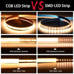 ruban led blanc lisse adhésif 6500k 4000k 3000k 480leds/m 320leds/m moderne