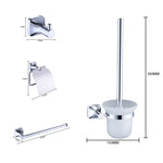 ensemble accessoires salle bain chrome porte serviette savon dentifrice gobelet mural métal
