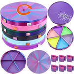 palette broderies six compartiments violet bleu vert rose moderne diagonales géométriques opaques brosse incluses.codes