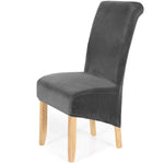 housses chaise velours stretch modernes gris foncé amovibles lavables grandes douces